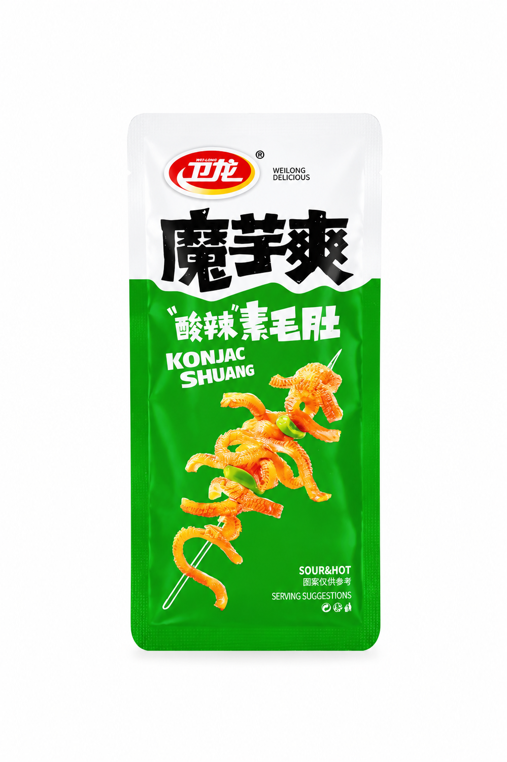 Снек конжак Snack Konjac Shuang Sour & Hot WEILONG 18 г