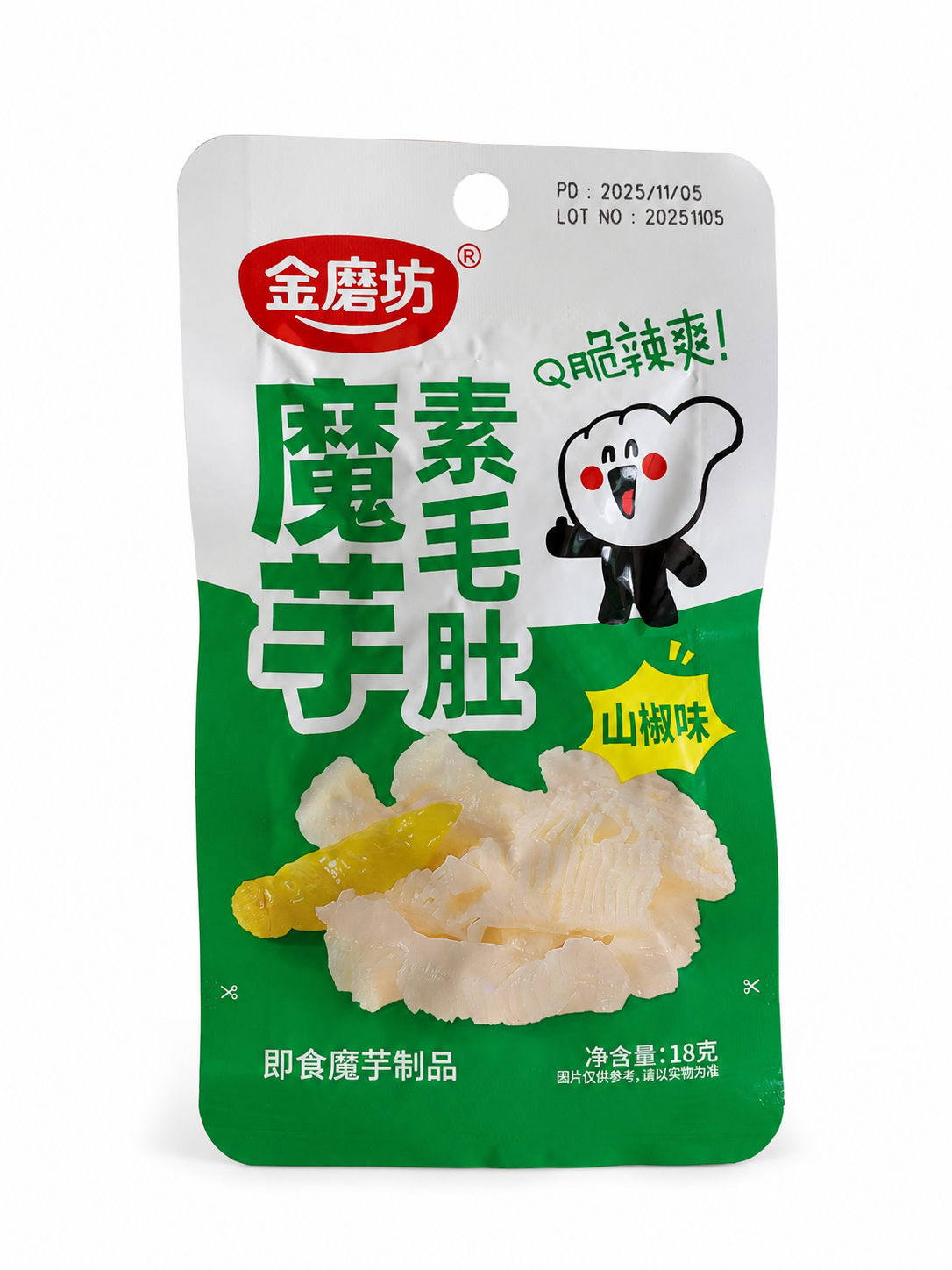 Снек конжак кисло-гострий Snack Konjac Sour & Hot Flavor Golden Mill 18г