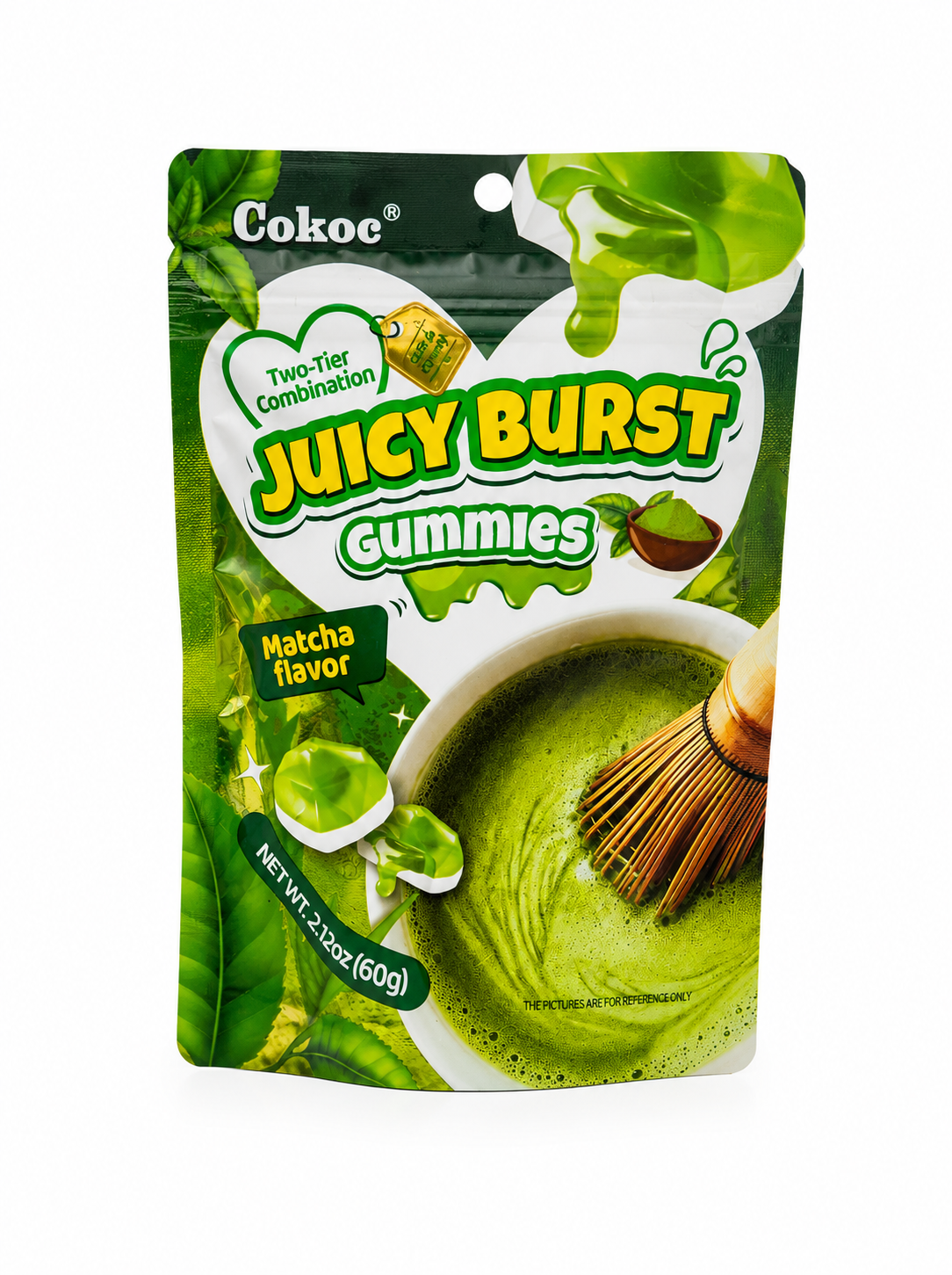 Цукерки желейні з матчею Double Layer Filled Gummies Matcha COKOC 60 г