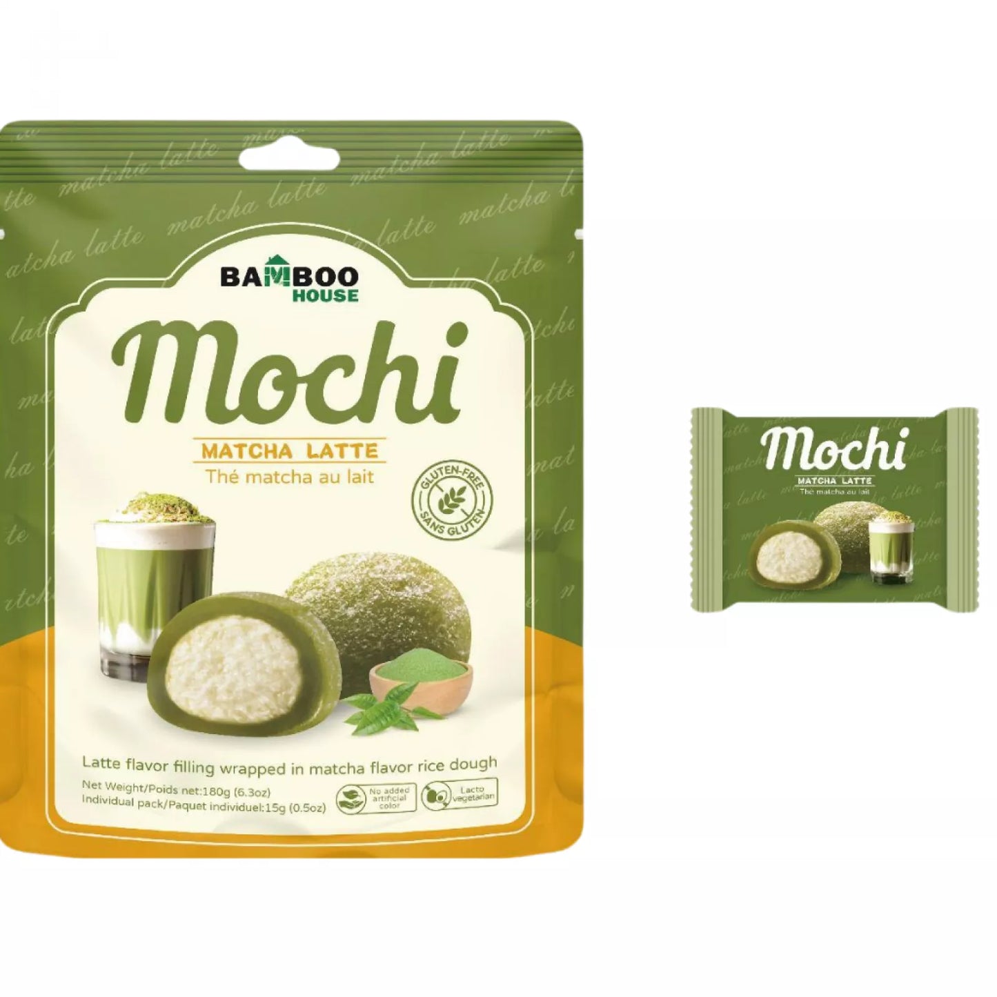 Тістечко моті зі смаком матча-латте Mochi Bamboo House Matcha Latte 180g