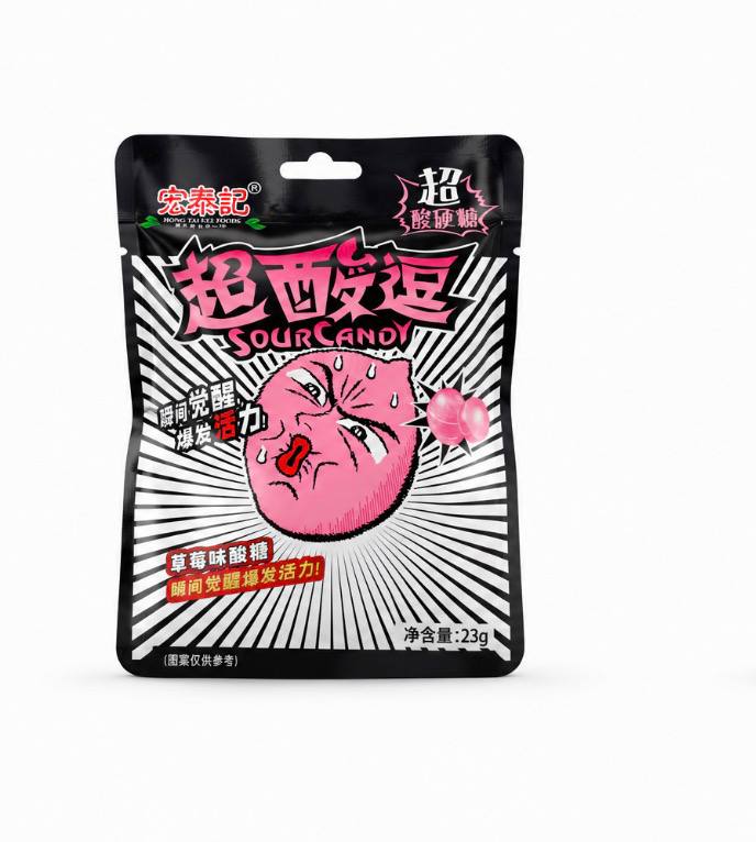 Суперкислі цукерки зі смаком полуниці Hong Tai Kee Sour Candy 23 г
