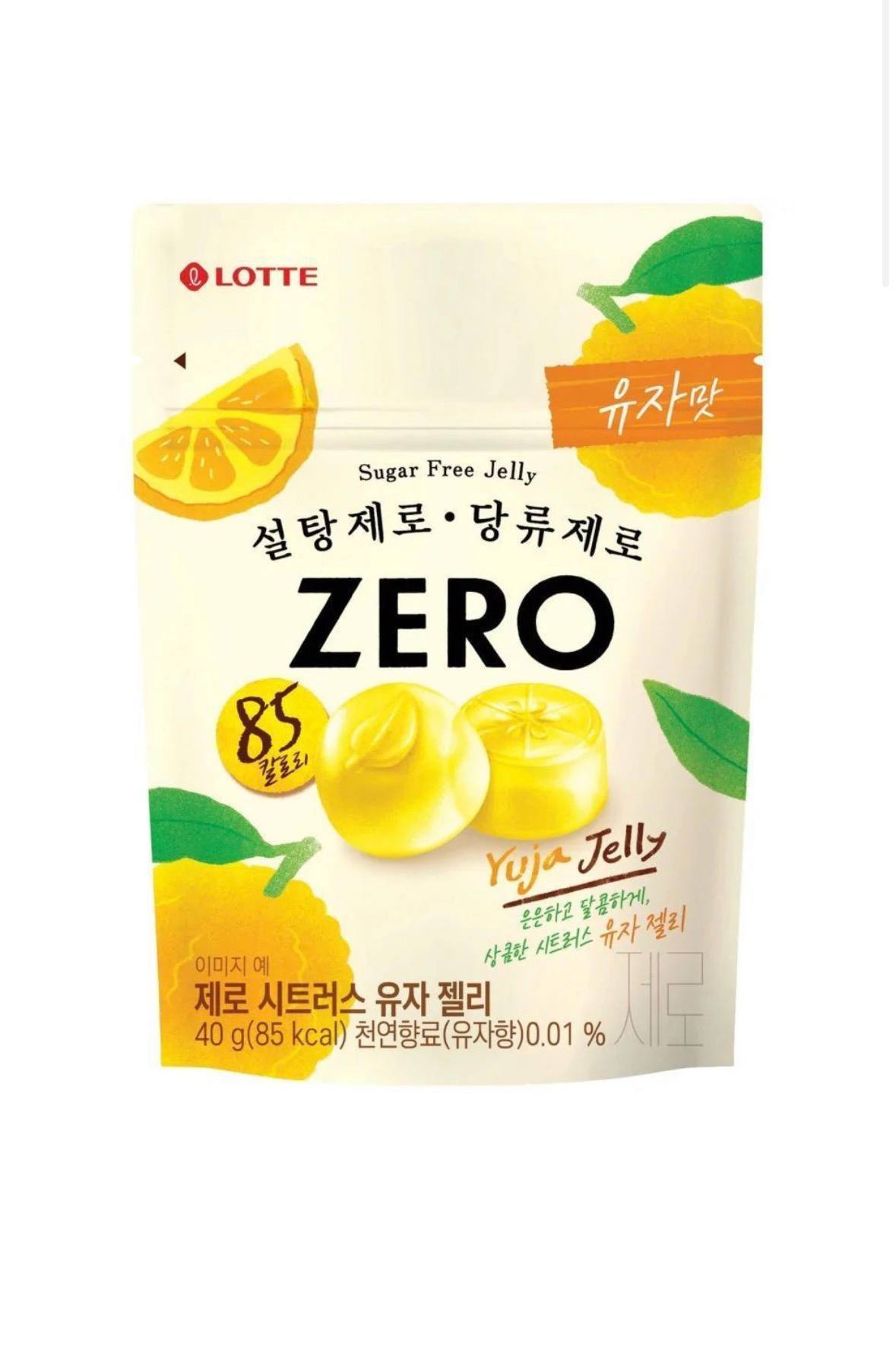 Низькокалорійні желейні цукерки без цукру Lotte Zero Yuja Jelly 40 г