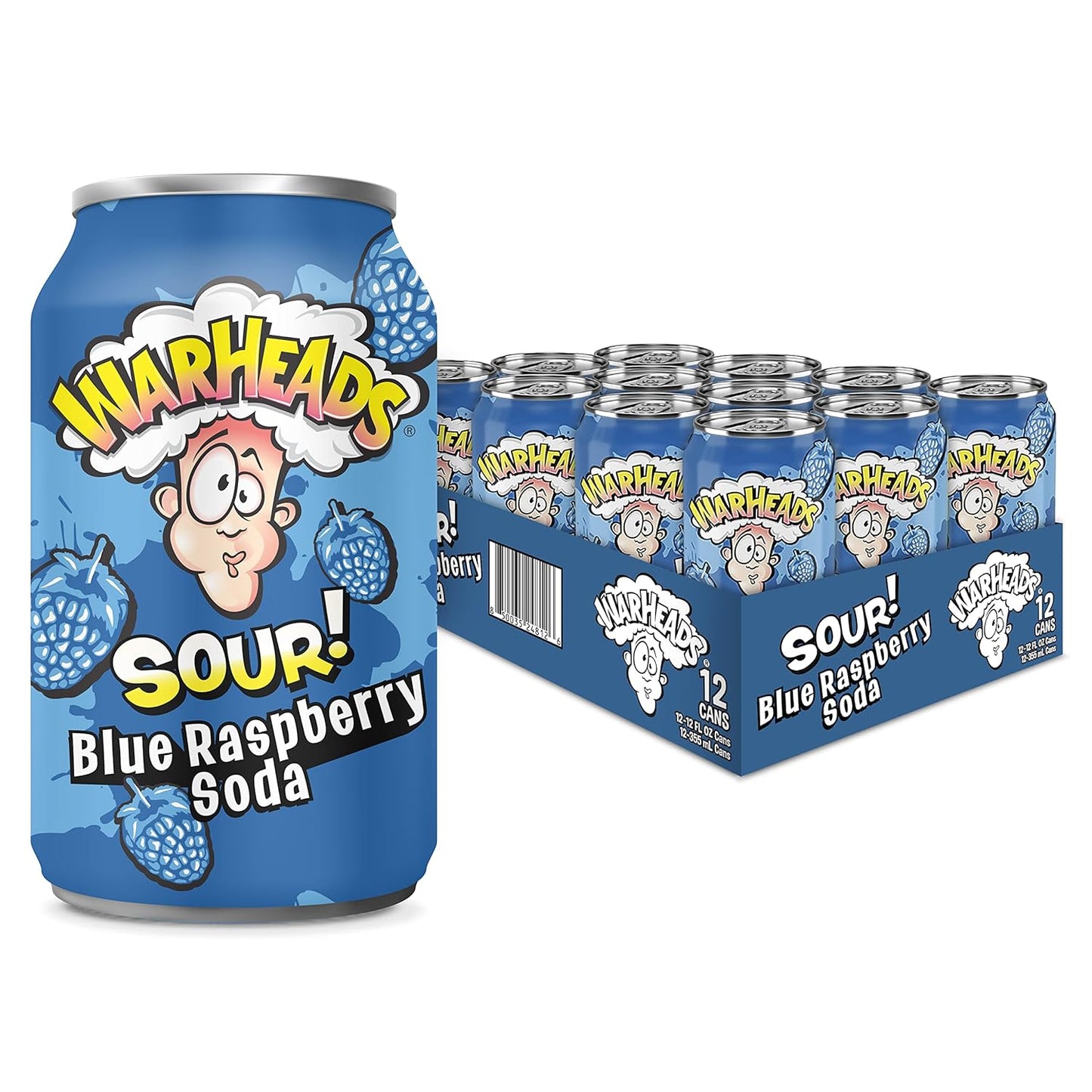 Газований напій зі смаком кислої синьої малини Warheads Sour Blue Raspberry Soda 330 мл