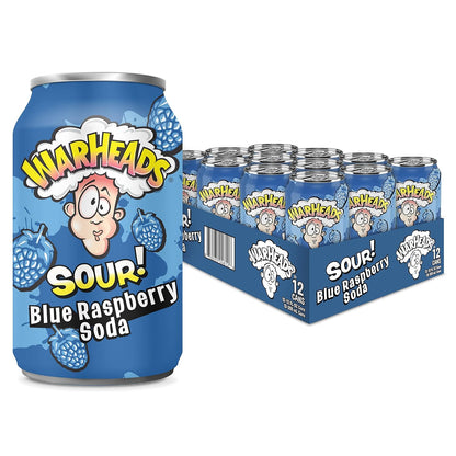 Газований напій зі смаком кислої синьої малини Warheads Sour Blue Raspberry Soda 330 мл