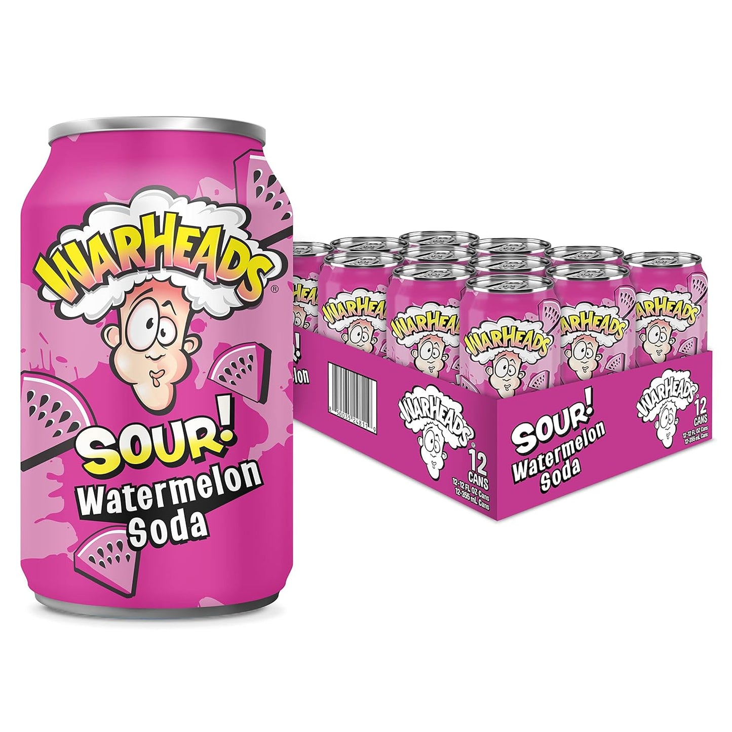 Газований напій зі смаком кислого кавуна Warheads Sour Watermelon Soda 330 мл