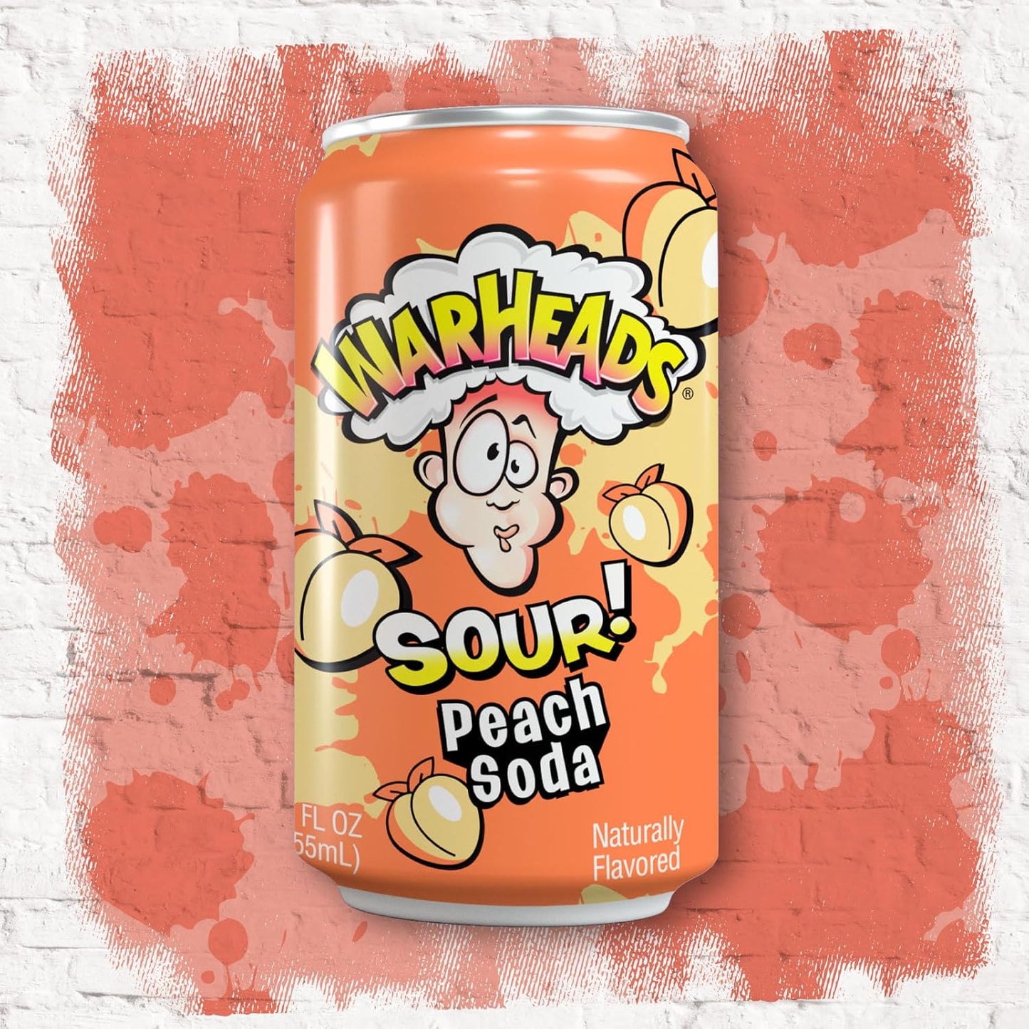 Газований напій зі смаком кислого персика Warheads Sour Peach Candy Soda 330 мл