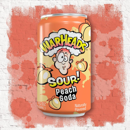 Газований напій зі смаком кислого персика Warheads Sour Peach Candy Soda 330 мл