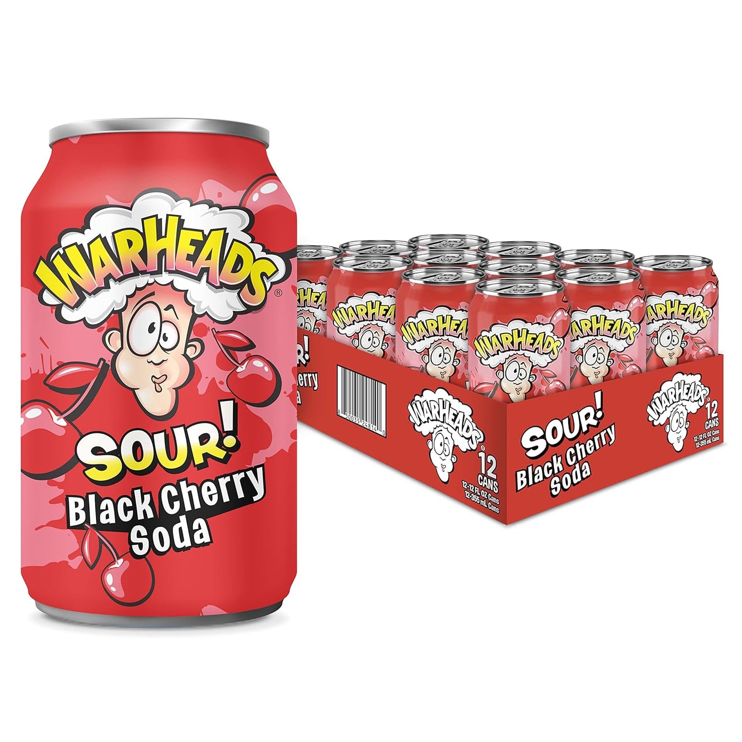 Газований напій зі смаком кислої чорної вишні Warheads Sour Black Cherry Soda 330 мл