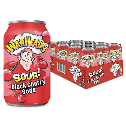 Газований напій зі смаком кислої чорної вишні Warheads Sour Black Cherry Soda 330 мл