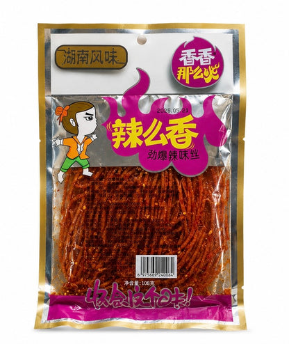 Латяо соєве мʼясо вибухово-гостра соломка Latiao Xiang Xiang Na Me Huo Bursting Spicy Hunan Shreds, 108г