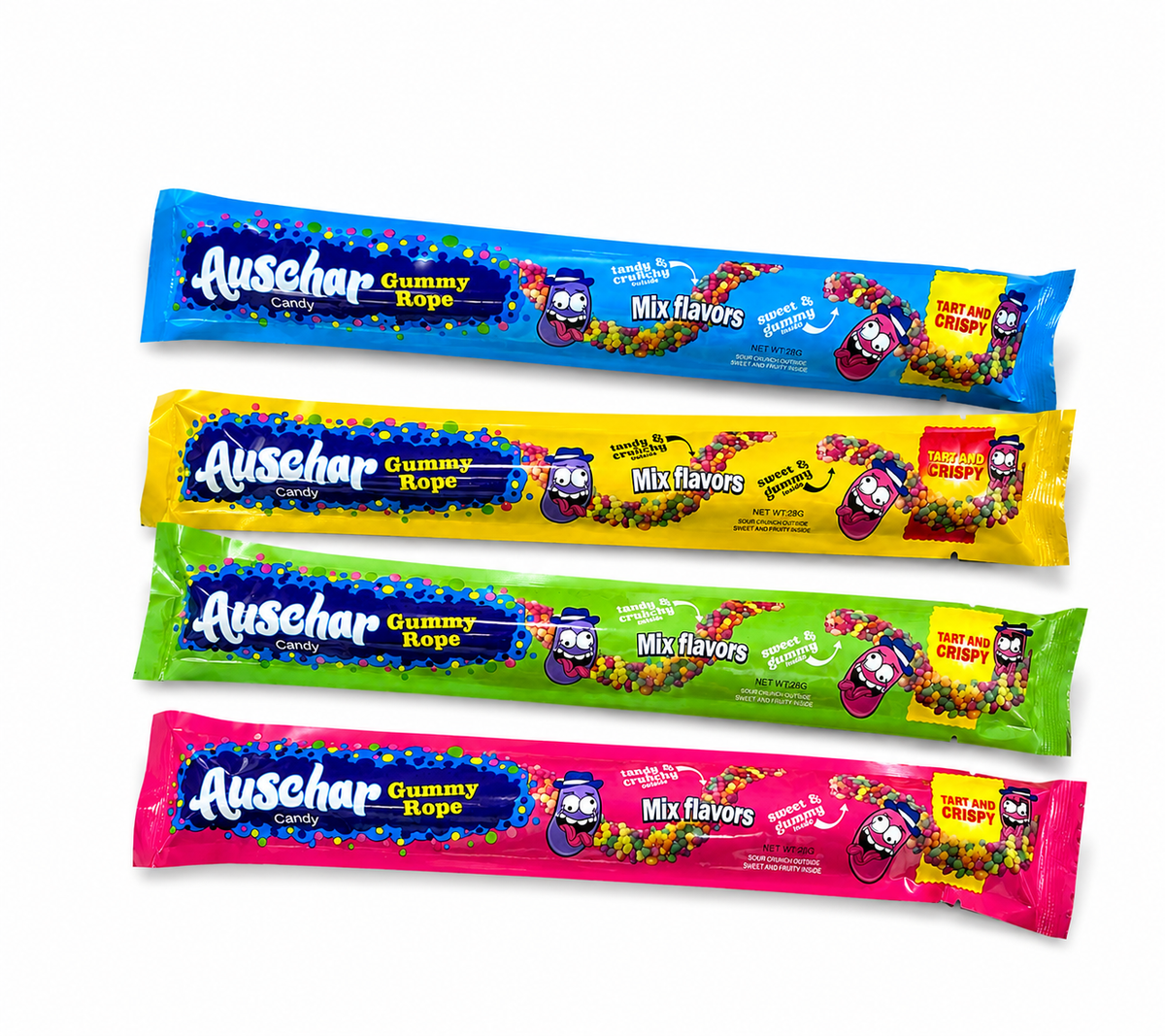 Жувальні цукерки з кислинкою Auschar Gummy Rope Mix Flavors