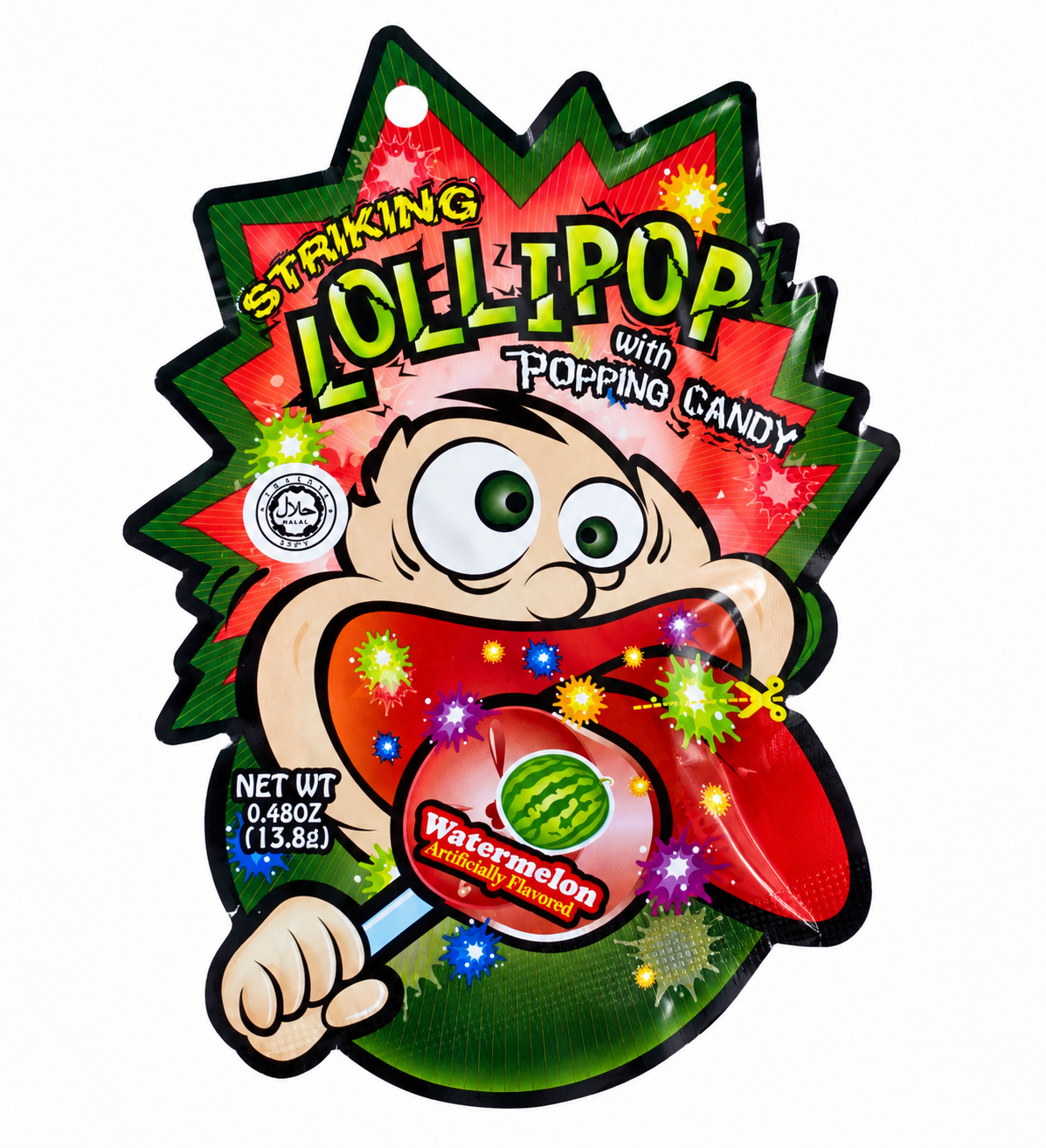 Вибухова цукерка зі смаком кавуна LolliPop Striking With Toping WatermelonFlavor Candy 13,8 г