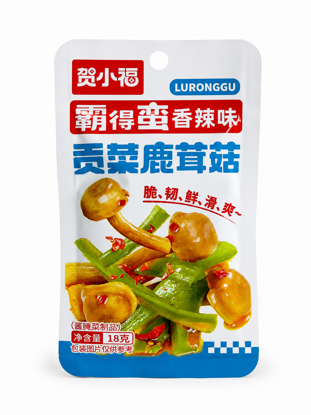 Снек з грибів та гірського овоча гунцай гостро-пряні Spicy Mushroom & Mountain Vegetable Snack 18 г