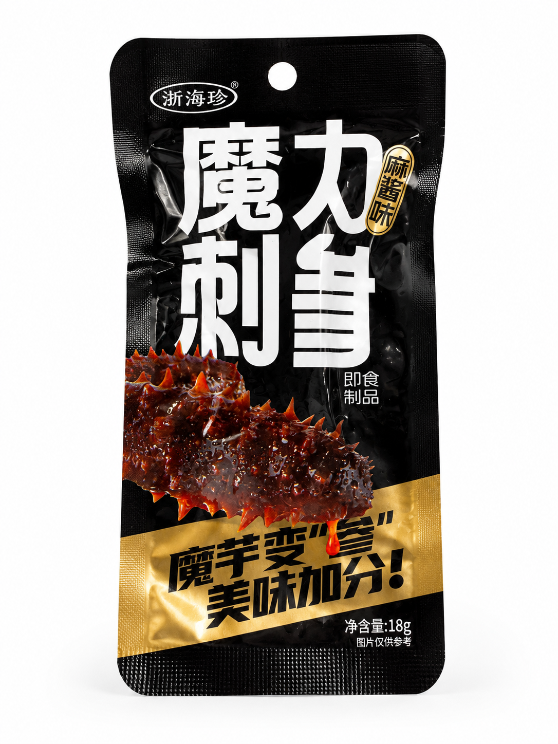 Снек з конжаку морський огірок зі смаком кунжутного соусу Chaoshu Po Konjac Sea Cucumber Snack Sesame Sauce Flavor 18 г