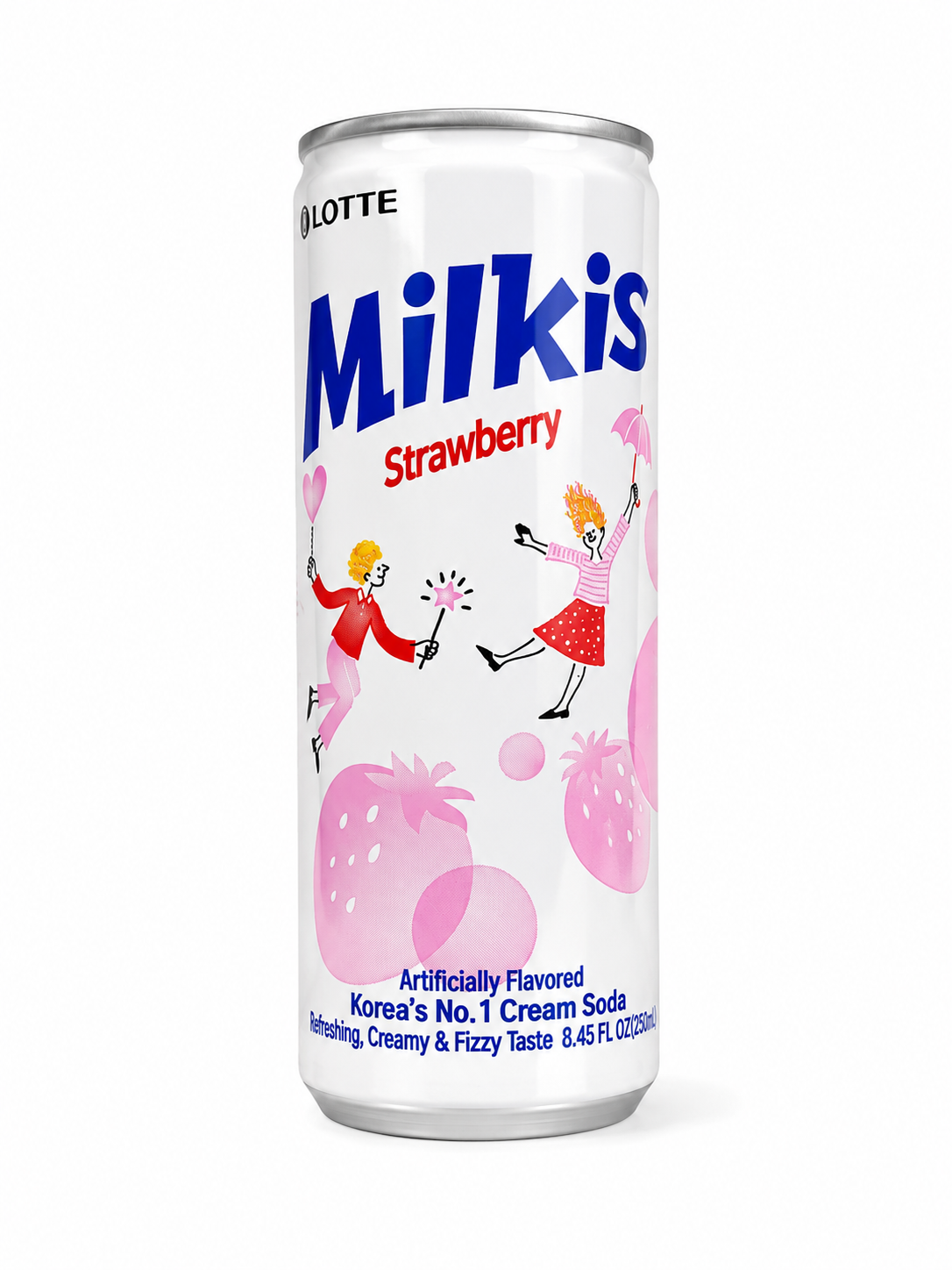 Газований корейський напій зі смаком полуниці Lotte Milkis Strawberry Flavor 250 мл