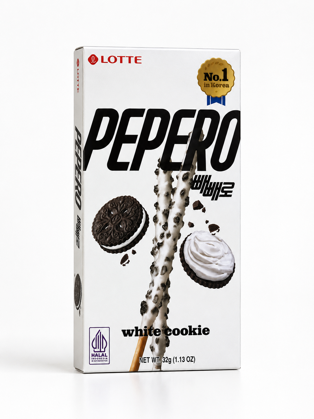 Палички солодкі зі смаком білого шоколаду та печива Pepero White Cookie 32 г
