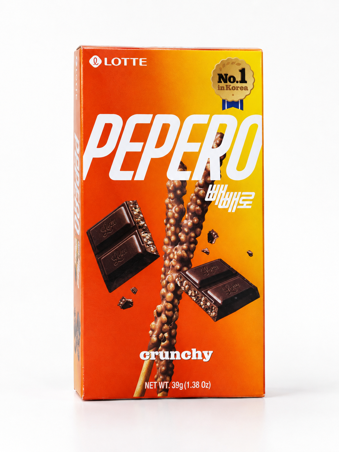 Палички вкриті шоколадом та кульками Pepero Crunchy 39 г