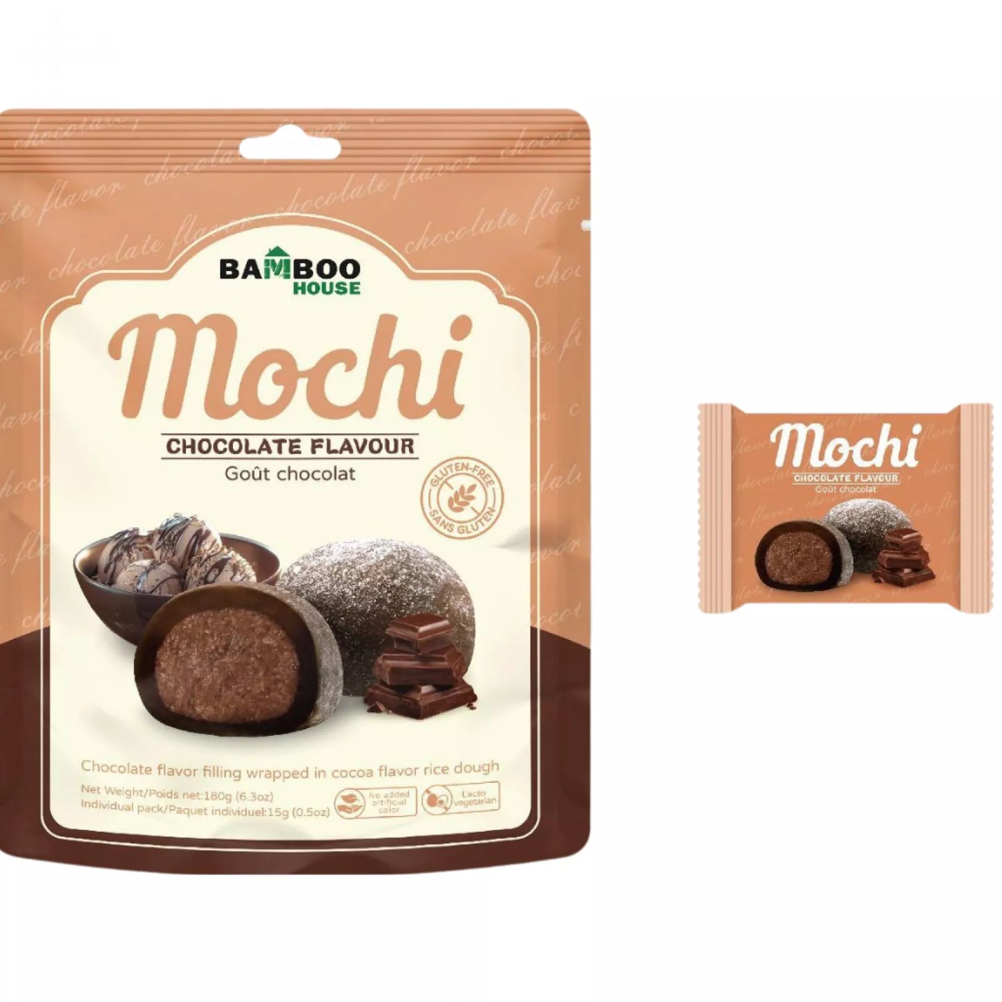 Тістечко моті зі смаком шоколаду Mochi Bamboo House Chocolate Flavour 180г