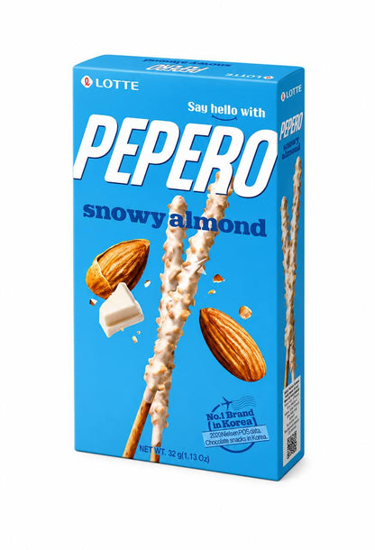 Палички з білим шоколадом та мигдалем Pepero Snowy Almond 32 г