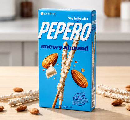 Палички з білим шоколадом та мигдалем Pepero Snowy Almond 32 г
