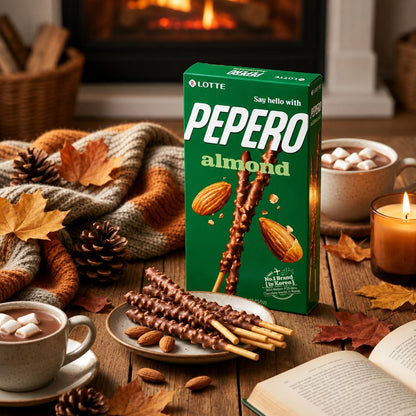 Палички в шоколадній глазурі з мигдалем Almond Pepero Lotte 32г