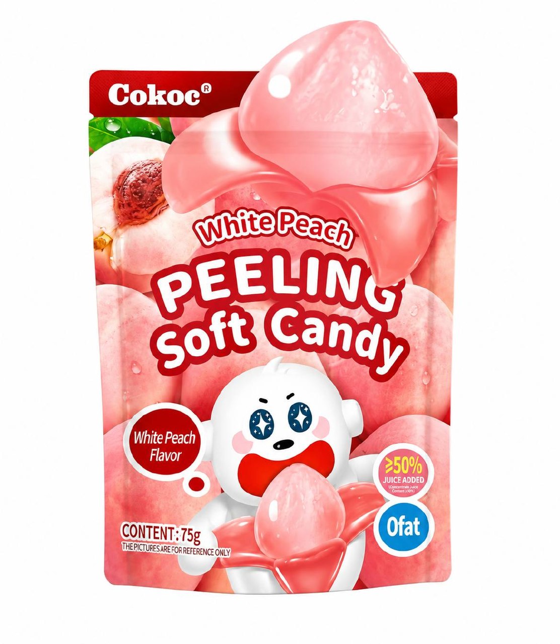Цукерки зі смаком білого персика Soft Peeling COKOC 75 г