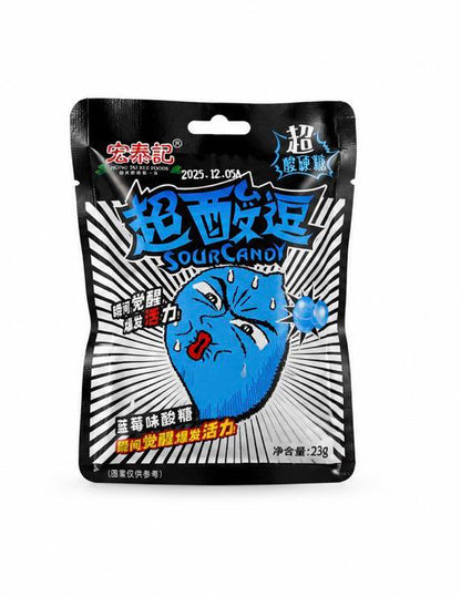 Суперкислі цукерки зі смаком лохини Hong Tai Kee Sour Candy 23 г